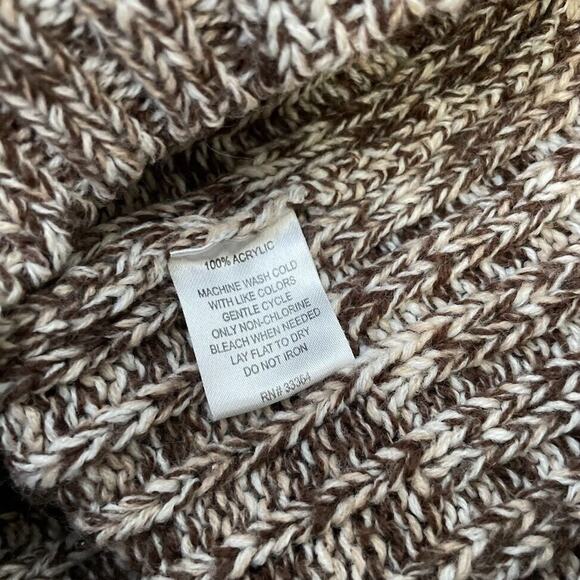 Y2K 2000s Energie Junior Size Large Brown Shawl Collar Cropped Baby Cardigan - Picture 6 of 8